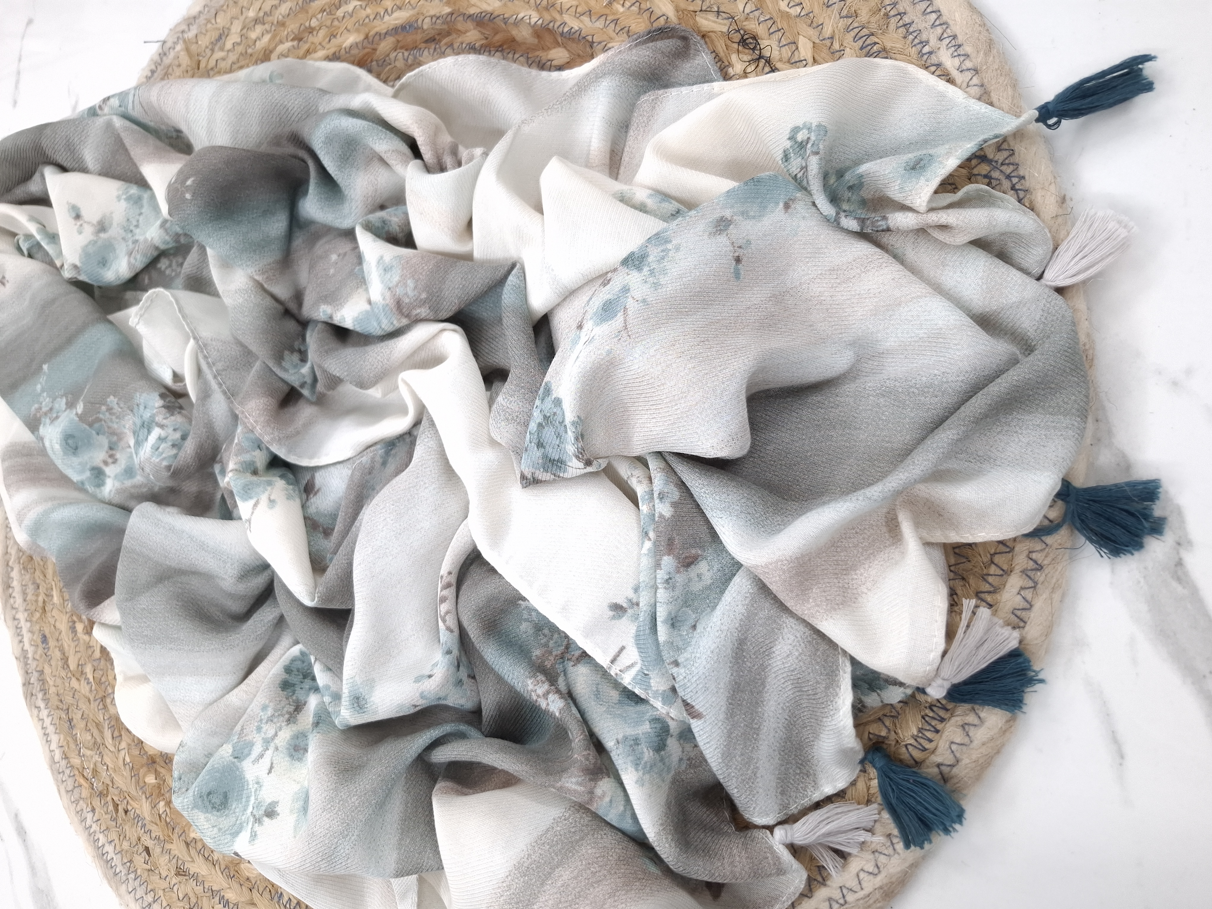 cotton floral printed hijab / shawl
