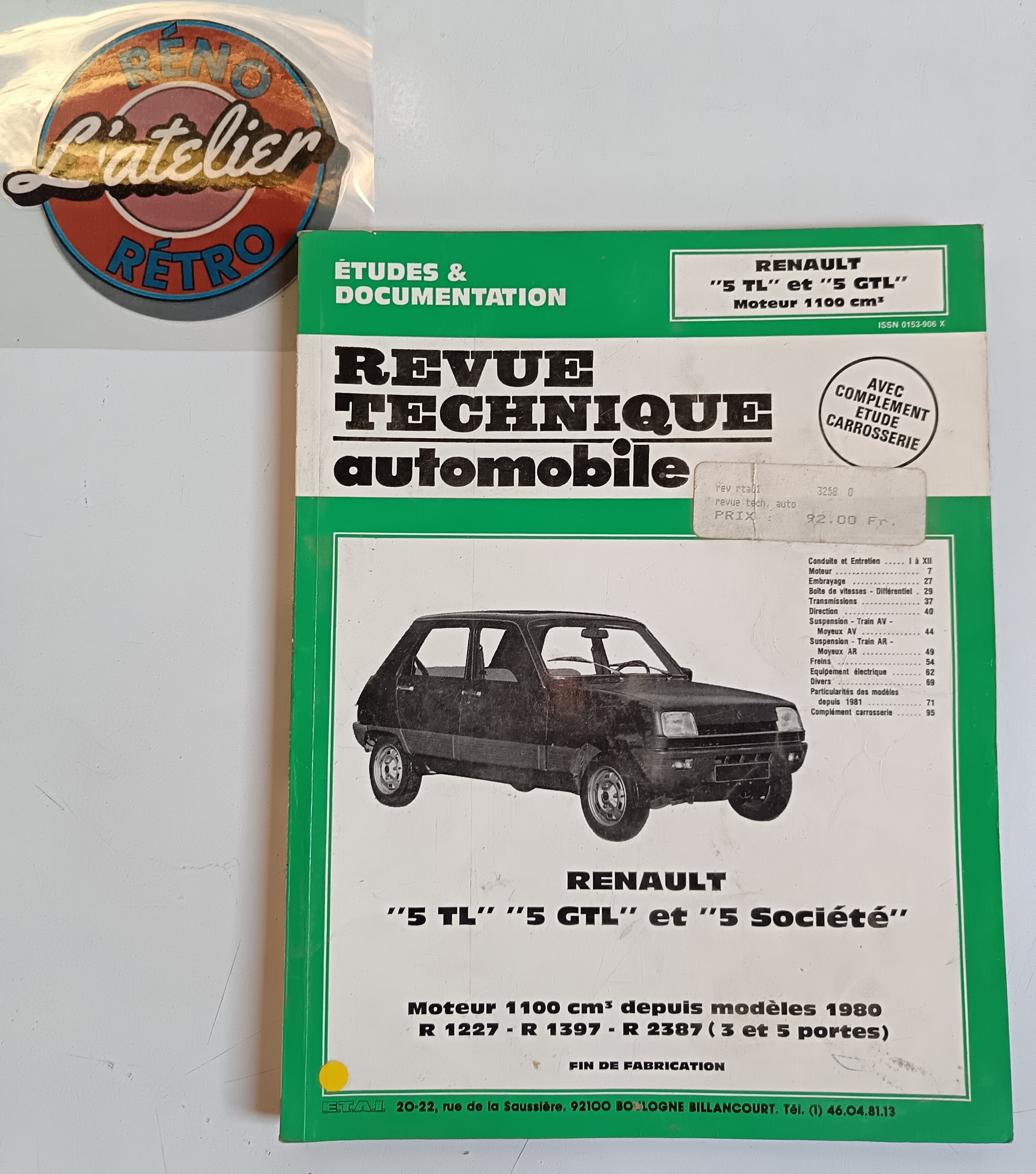 Revue technique Renault 5 TL GTL SOCIÉTÉ