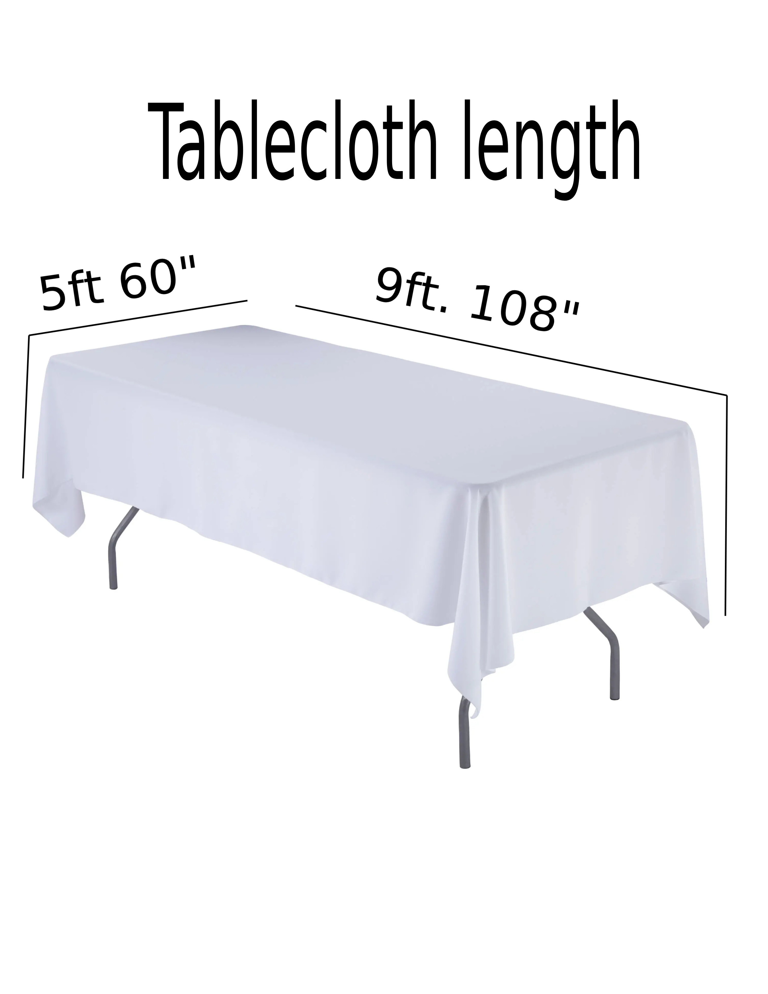 White Rectangular Tablecloths 6ft