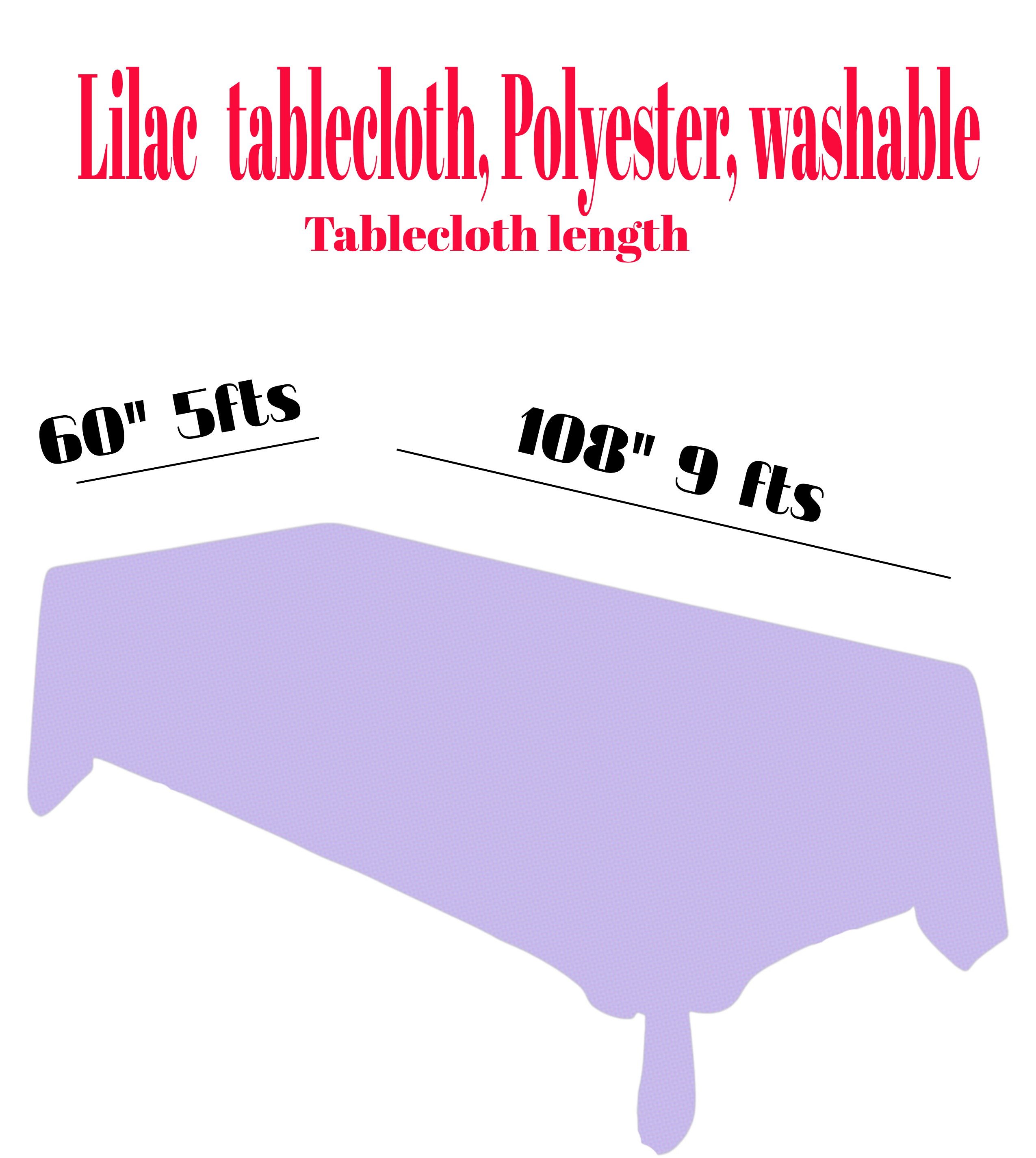 Lilac Rectangular Tablecloths 6tf