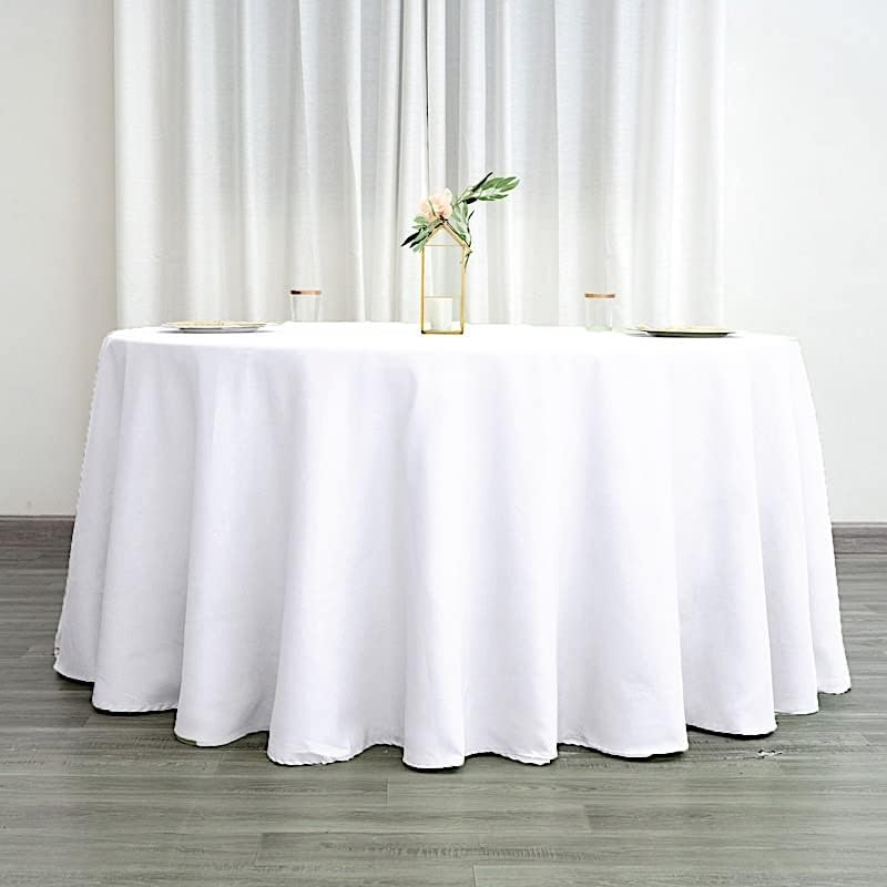 120" White Round Tablecloths