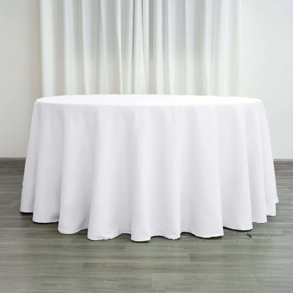 120" White Round Tablecloths