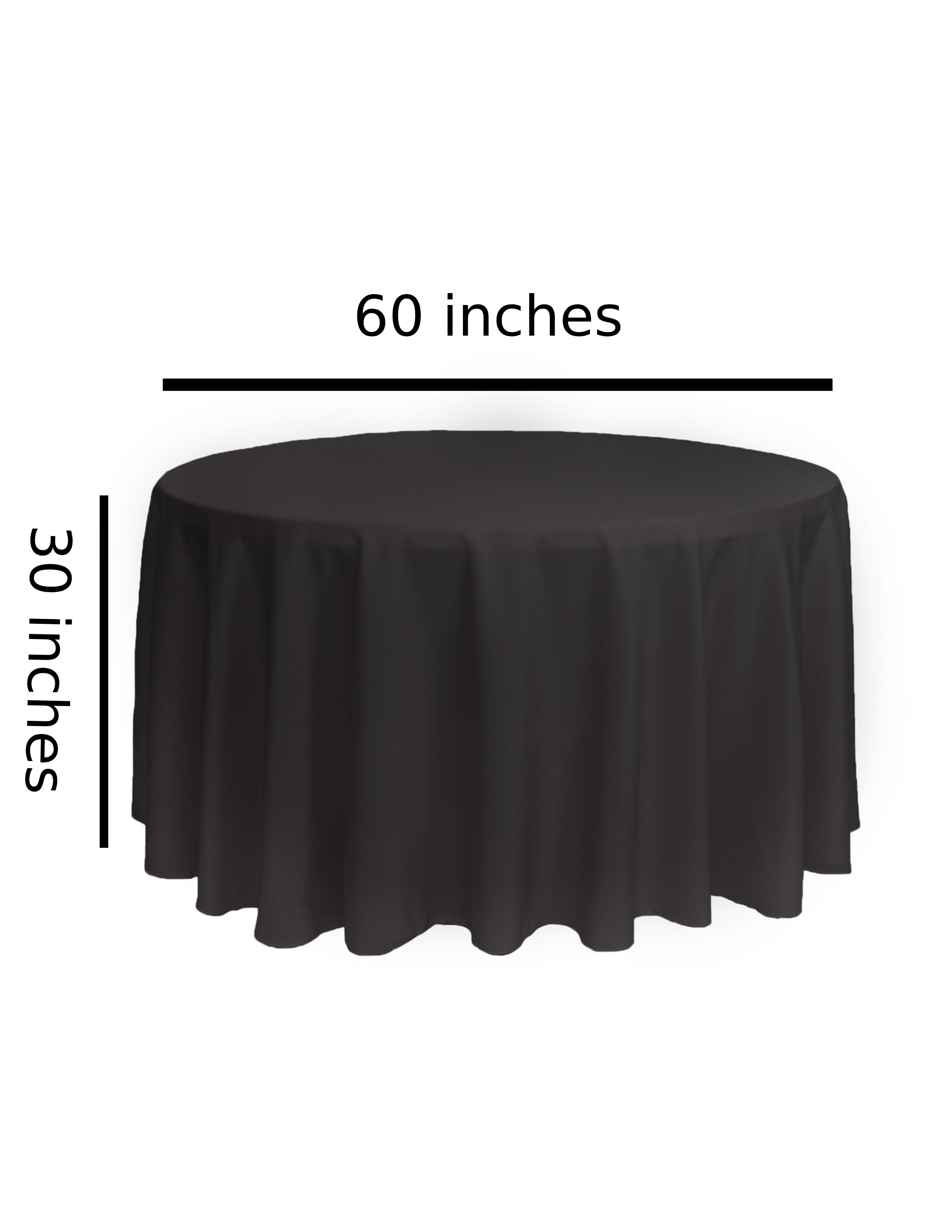 120" Round Black Tablecloth