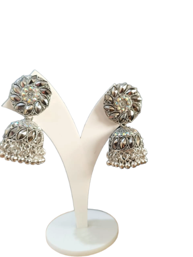 Silver Jhumka Earrings