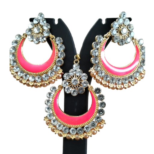 Crystal and Gold Hoop Earrings