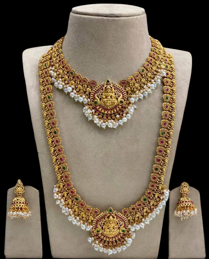Traditional Gold-Plated Temple Jewelry Set