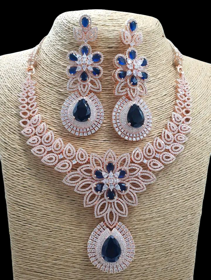 Elegant Blue and Silver Jewelry Set