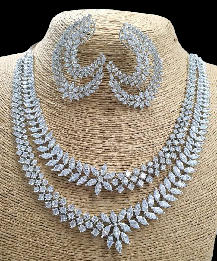 Sparkling Crystal Necklace and Earring Set