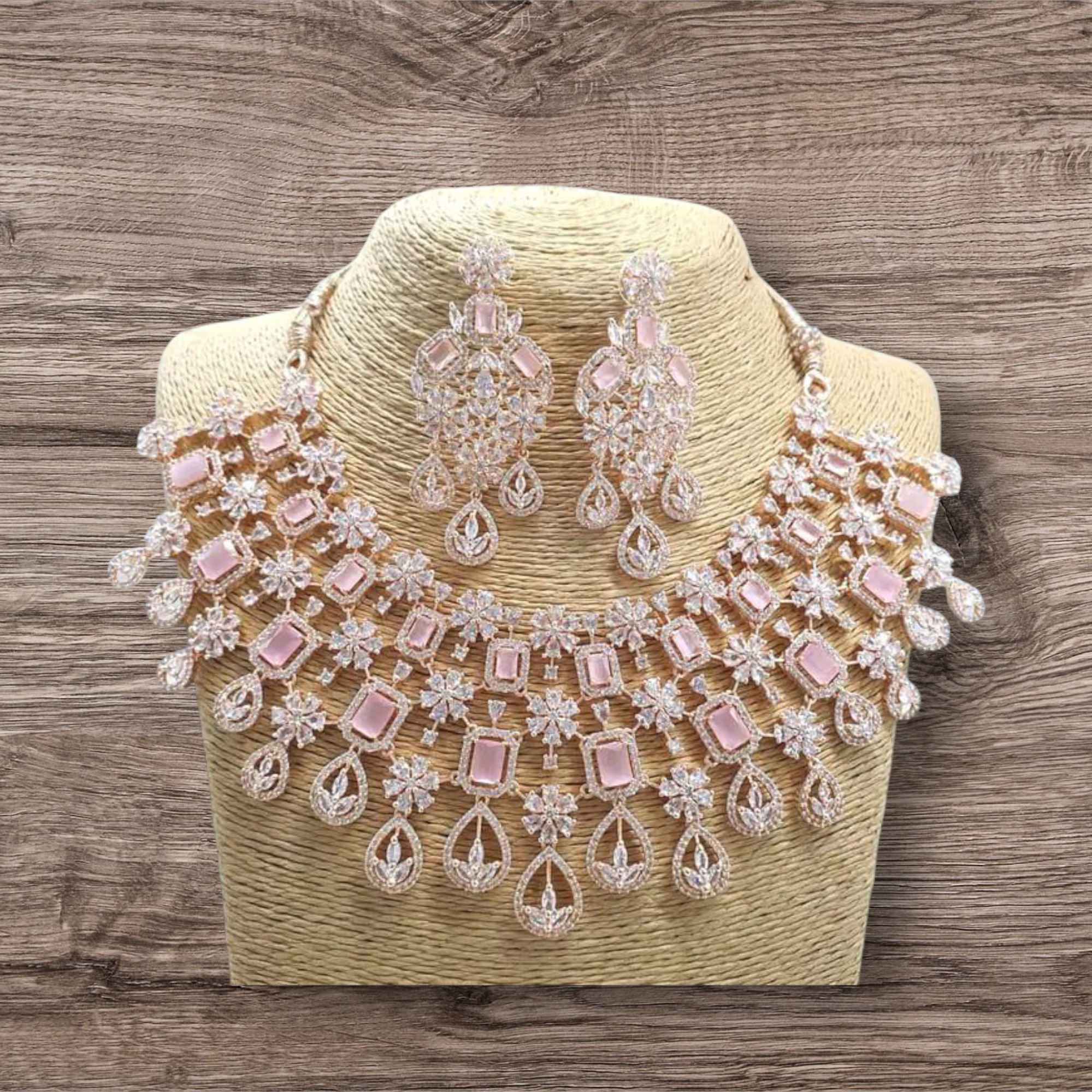 Elegant Crystal Necklace and Earring Set