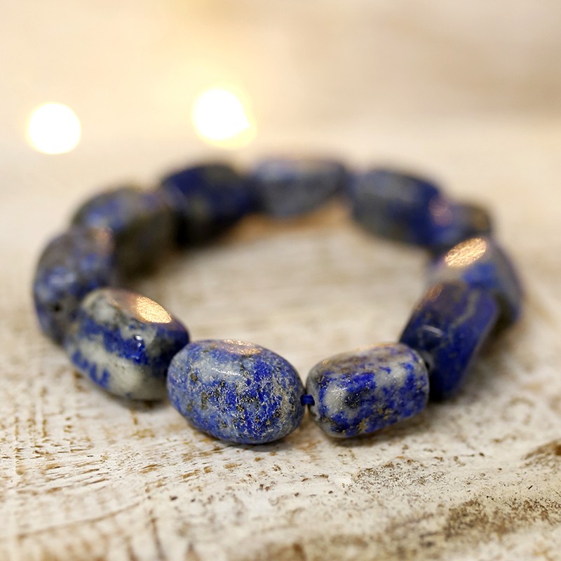 Elegante pulsera piedras lapislázuli