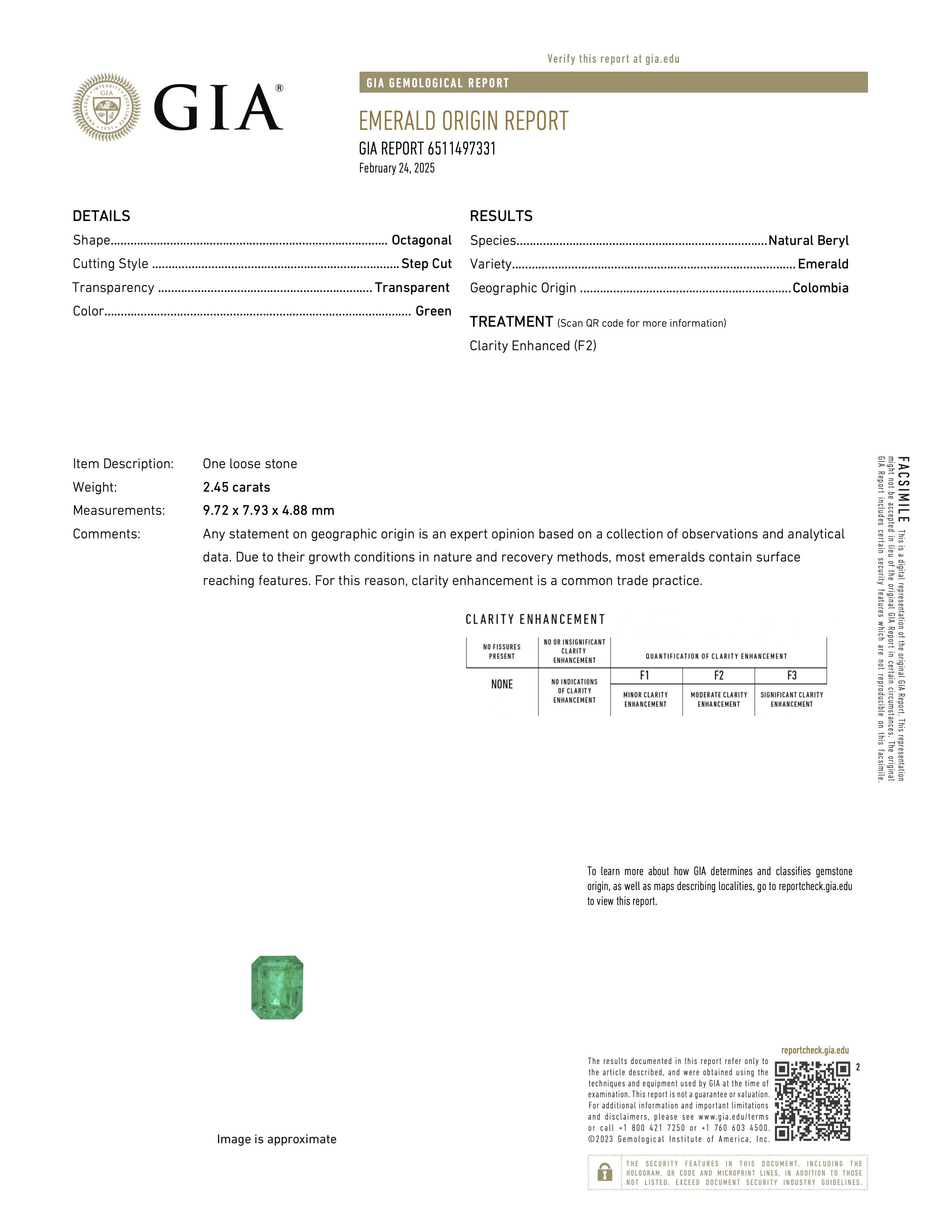 2.45 Carat Colombian Emerald