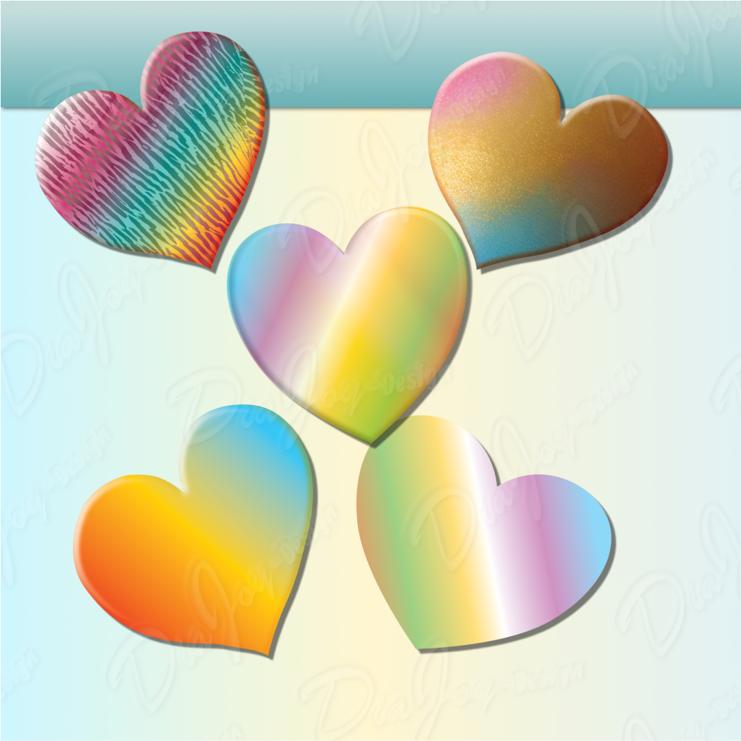 Rainbow Heart Clipart Bundle