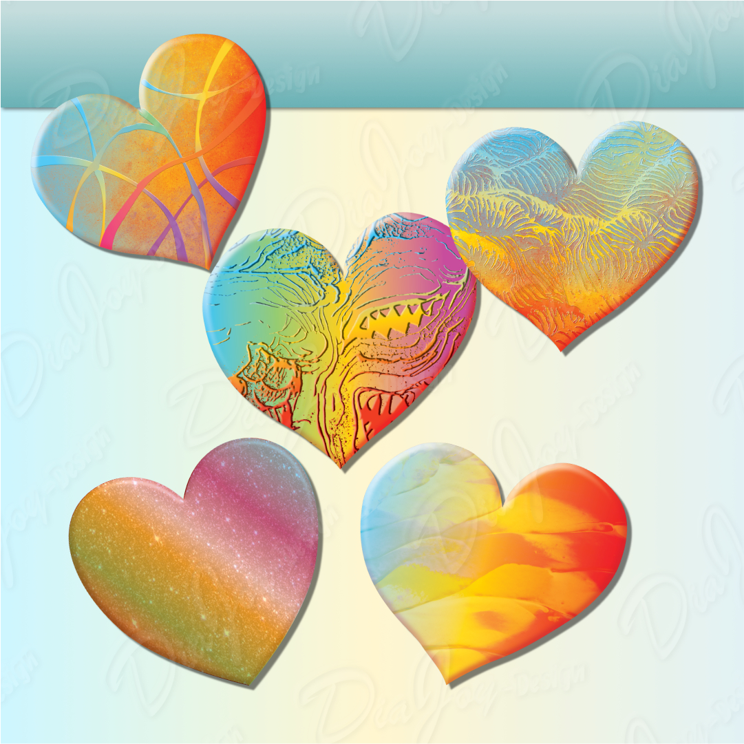 Rainbow Heart Clipart Bundle