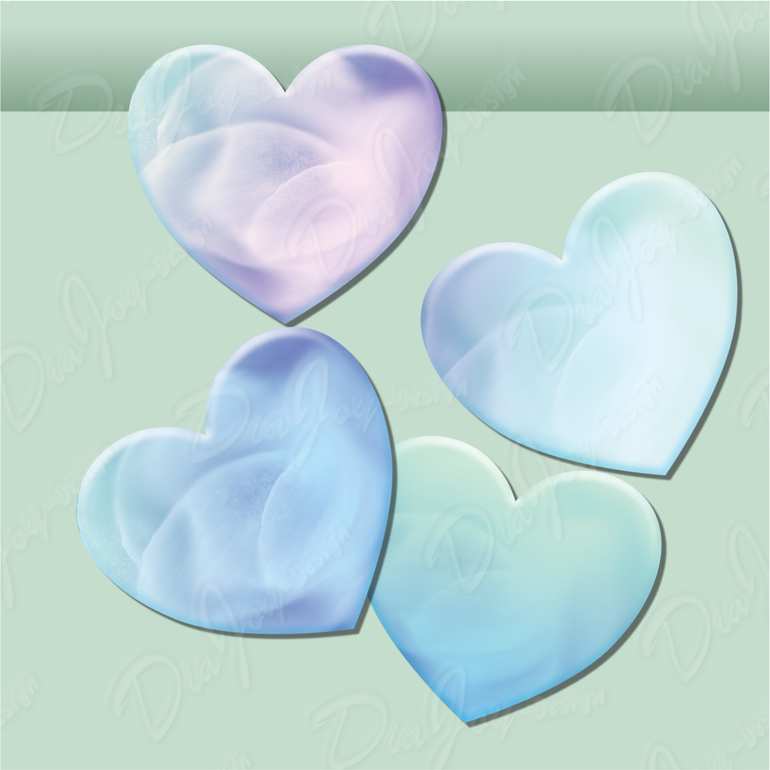 Pastel Heart Clipart Set