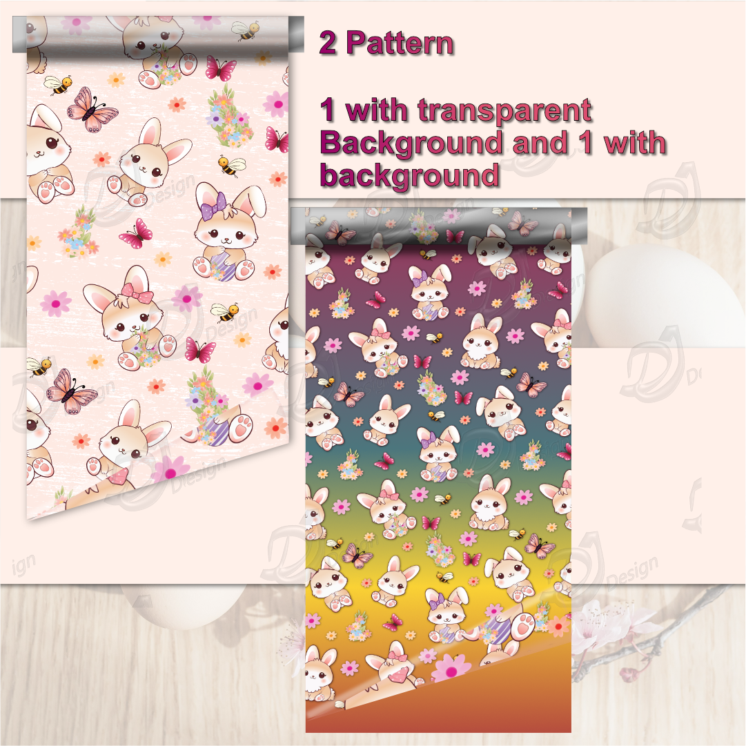 Bunny Clipart and Pattern Set