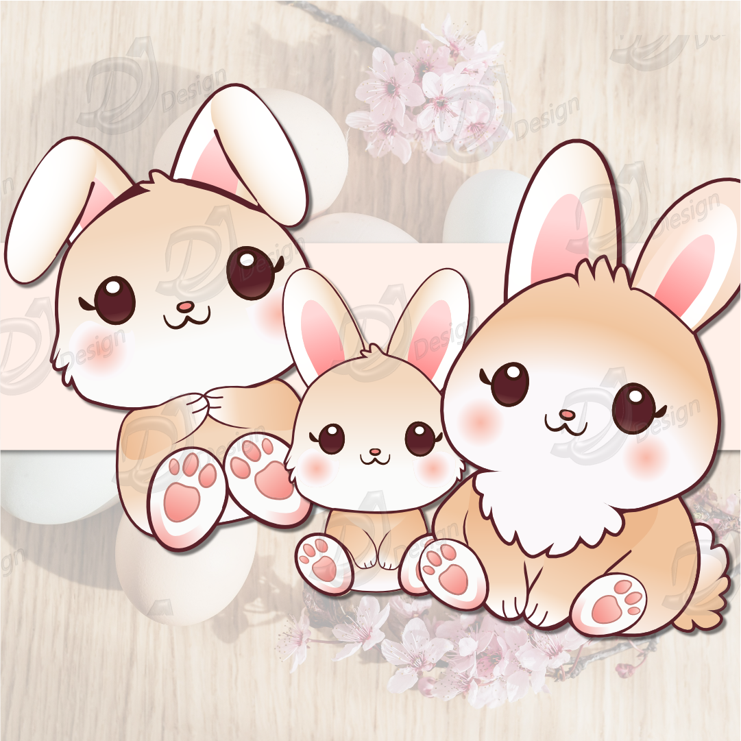 Bunny Clipart and Pattern Set