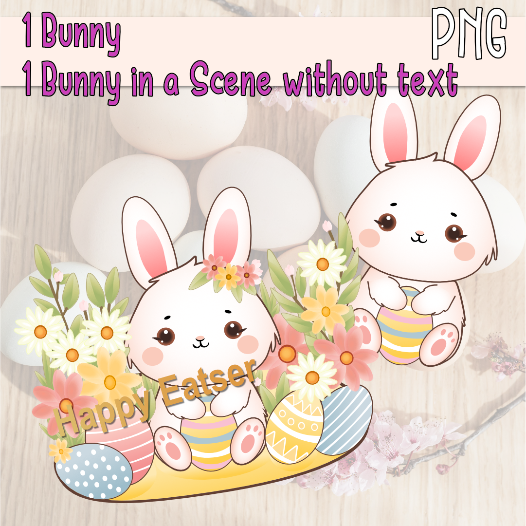 Easter Bunny PNG Set