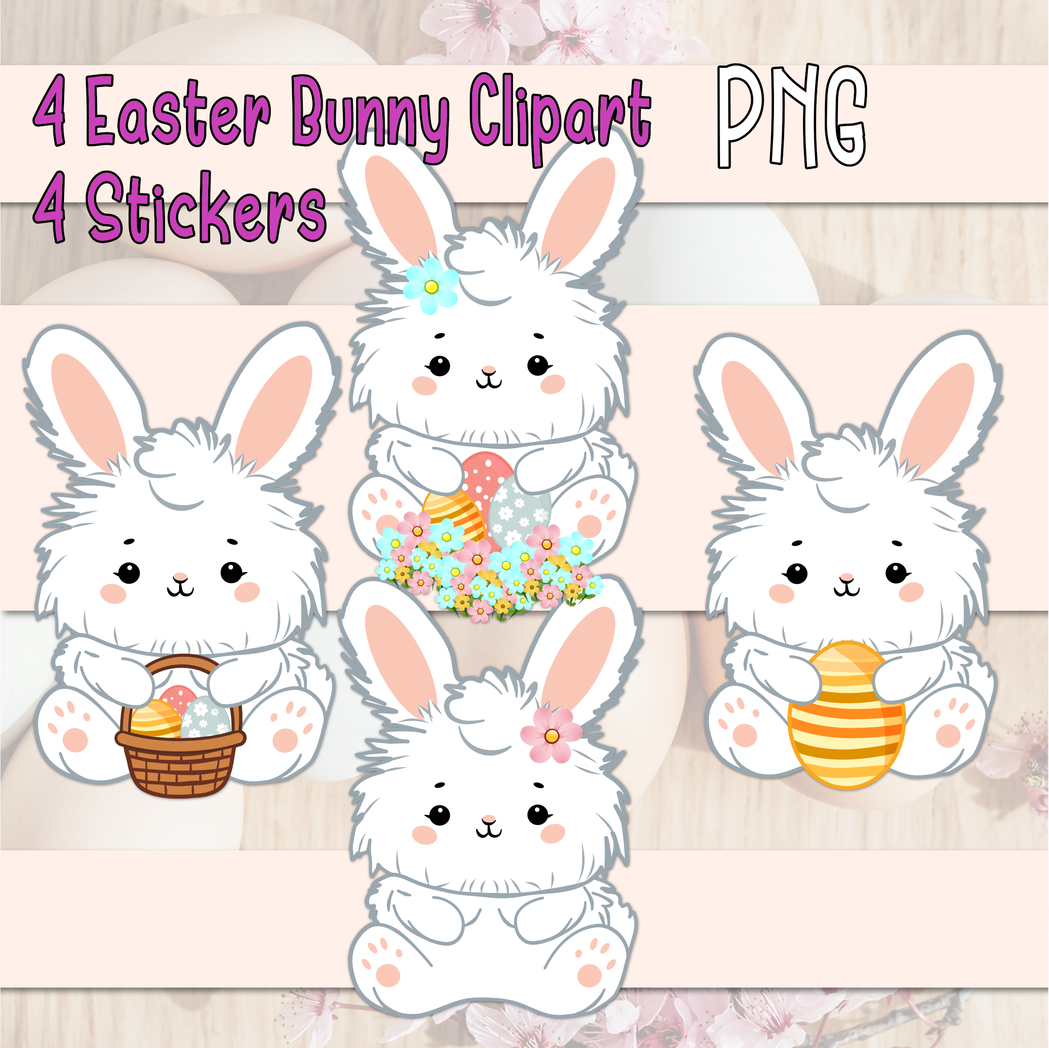 Easter Bunny Clipart Stickers