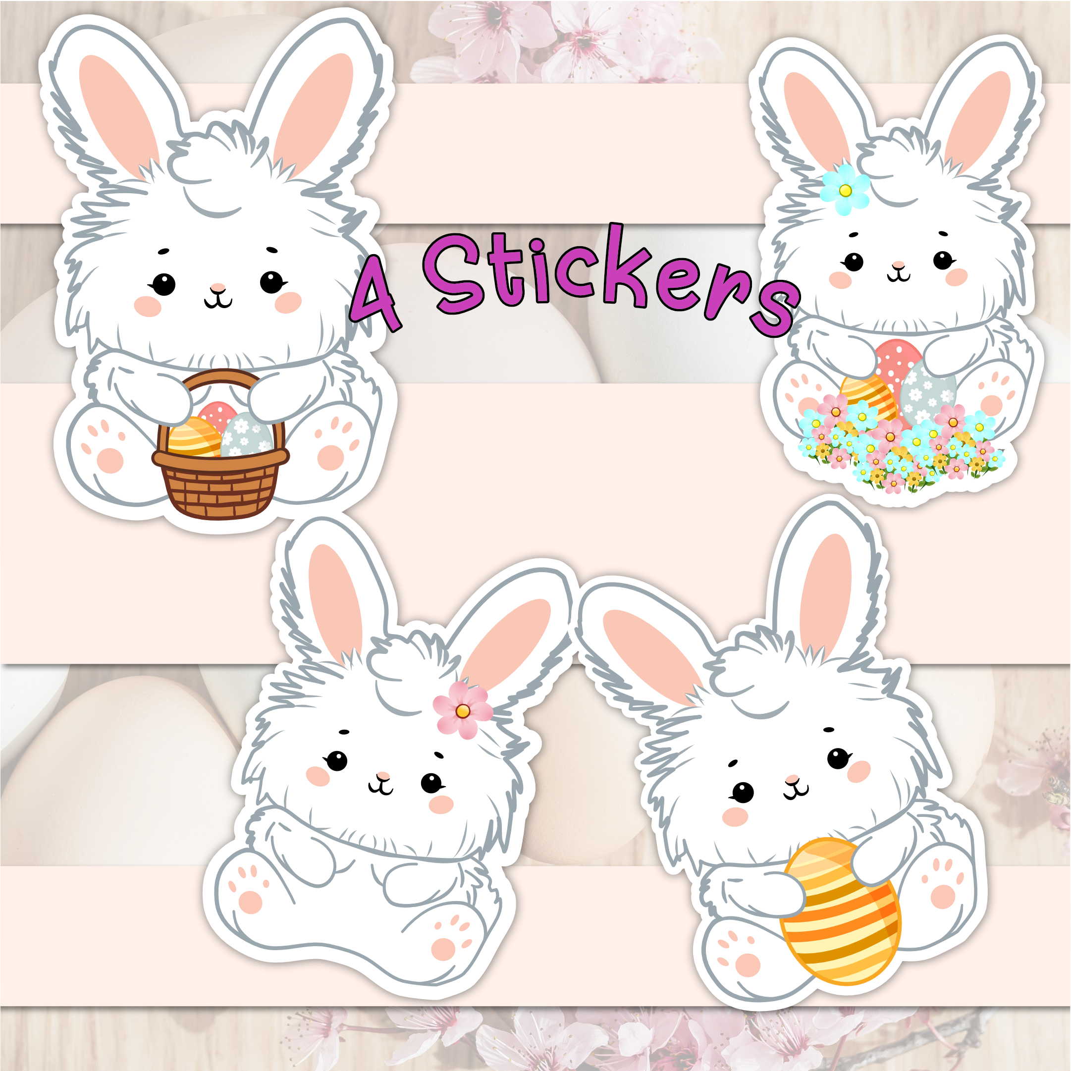 Easter Bunny Clipart Stickers