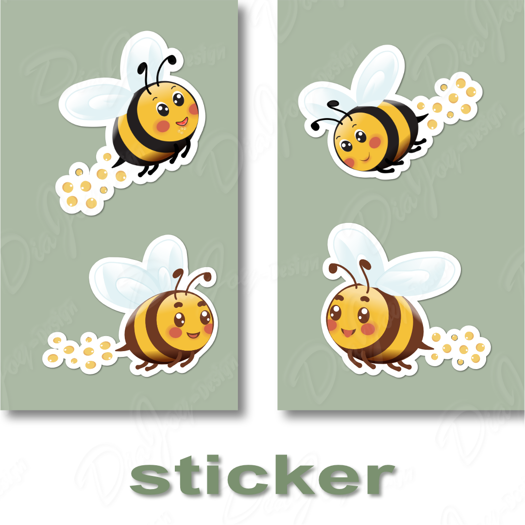 Bee Sticker and Pattern Set