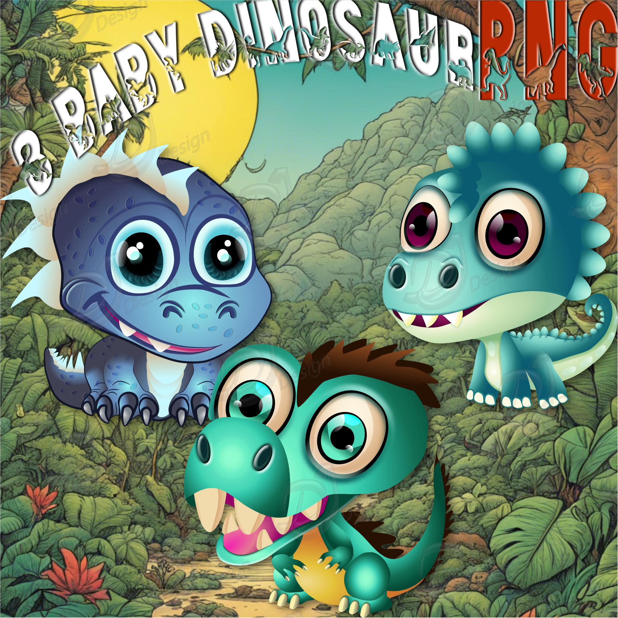 3 Baby Dinosaur Clipart