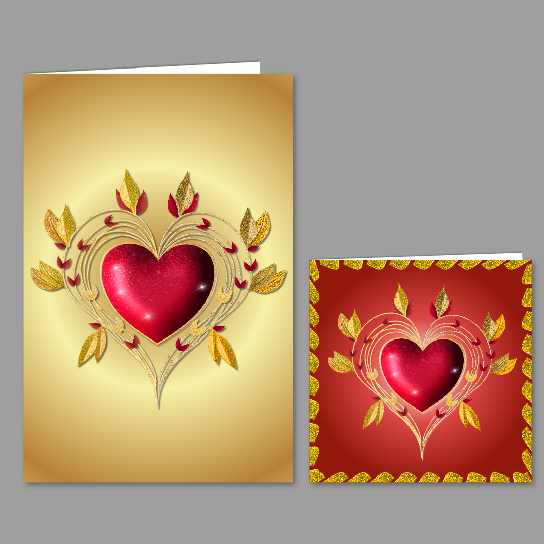 Red Gold Heart Clipart