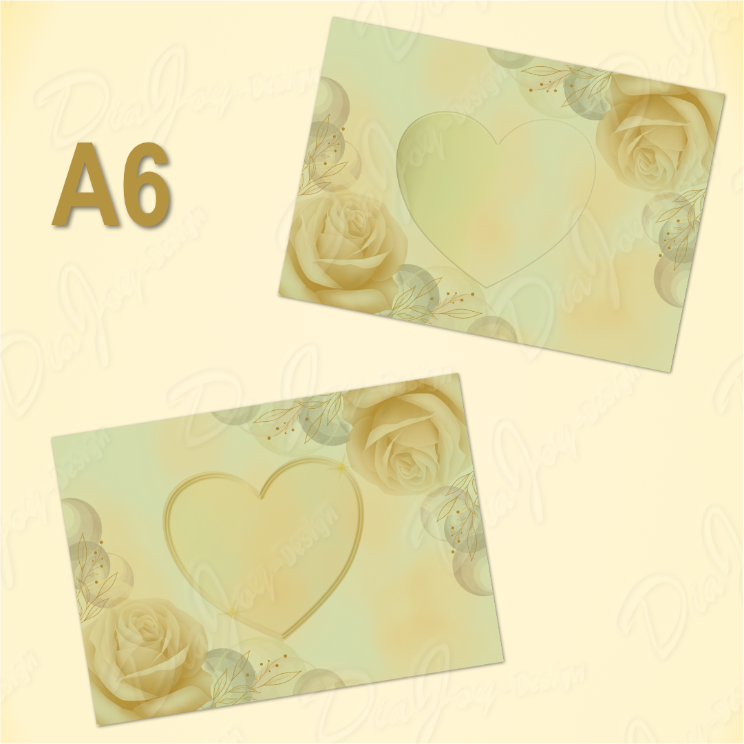 12 Rose Heart Card Set Design