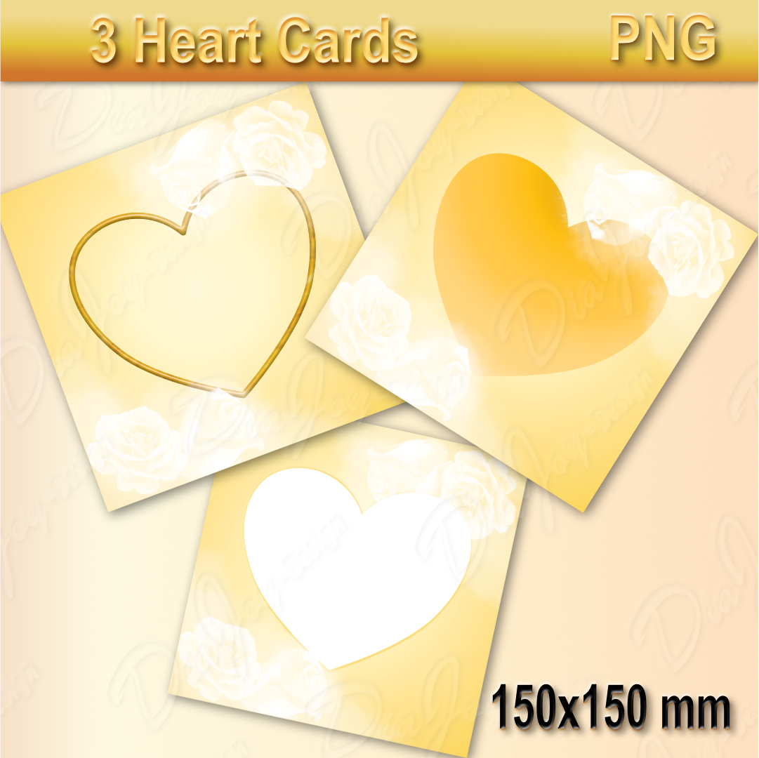Yellow elegant Heart Card Design