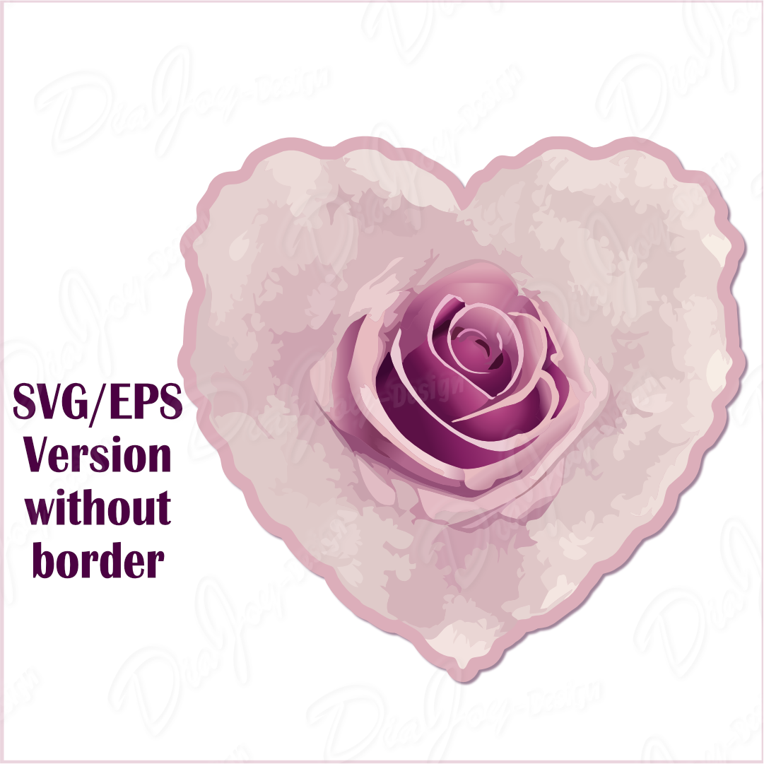 Pink Heart Shaped Rose Design