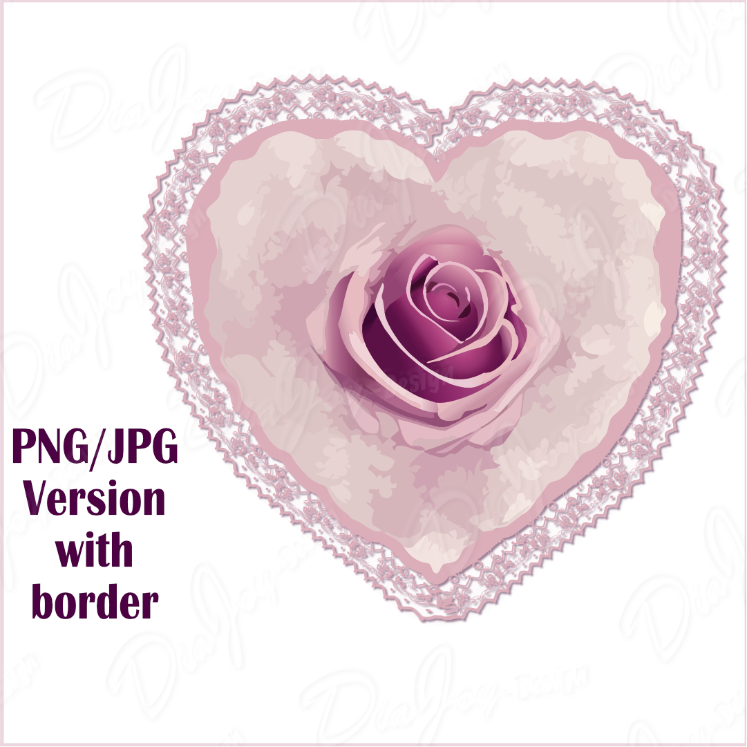 Pink Heart Shaped Rose Design