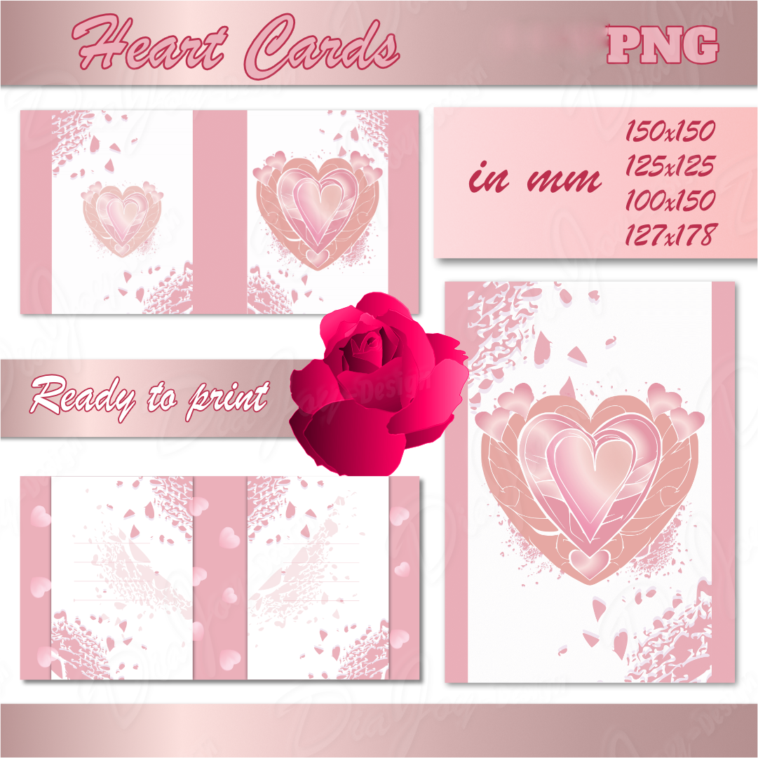Pastel Pink Heart Card Designs