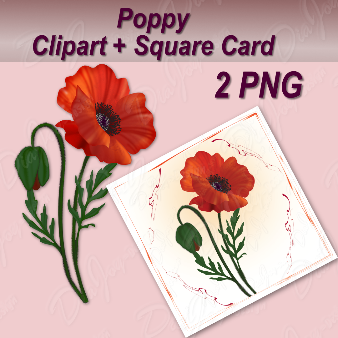 Poppy Clipart Set