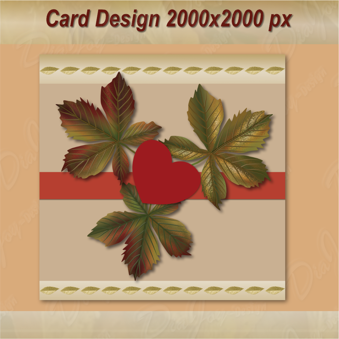 Chestnut Leafs Clipart + Card Set
