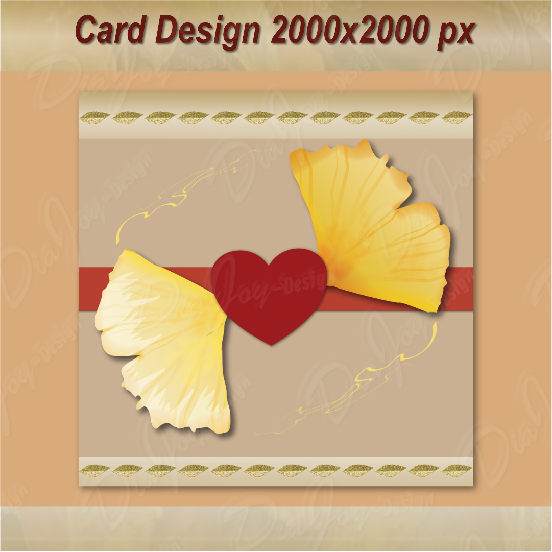 Ginko Leaf Clipart and Card Set