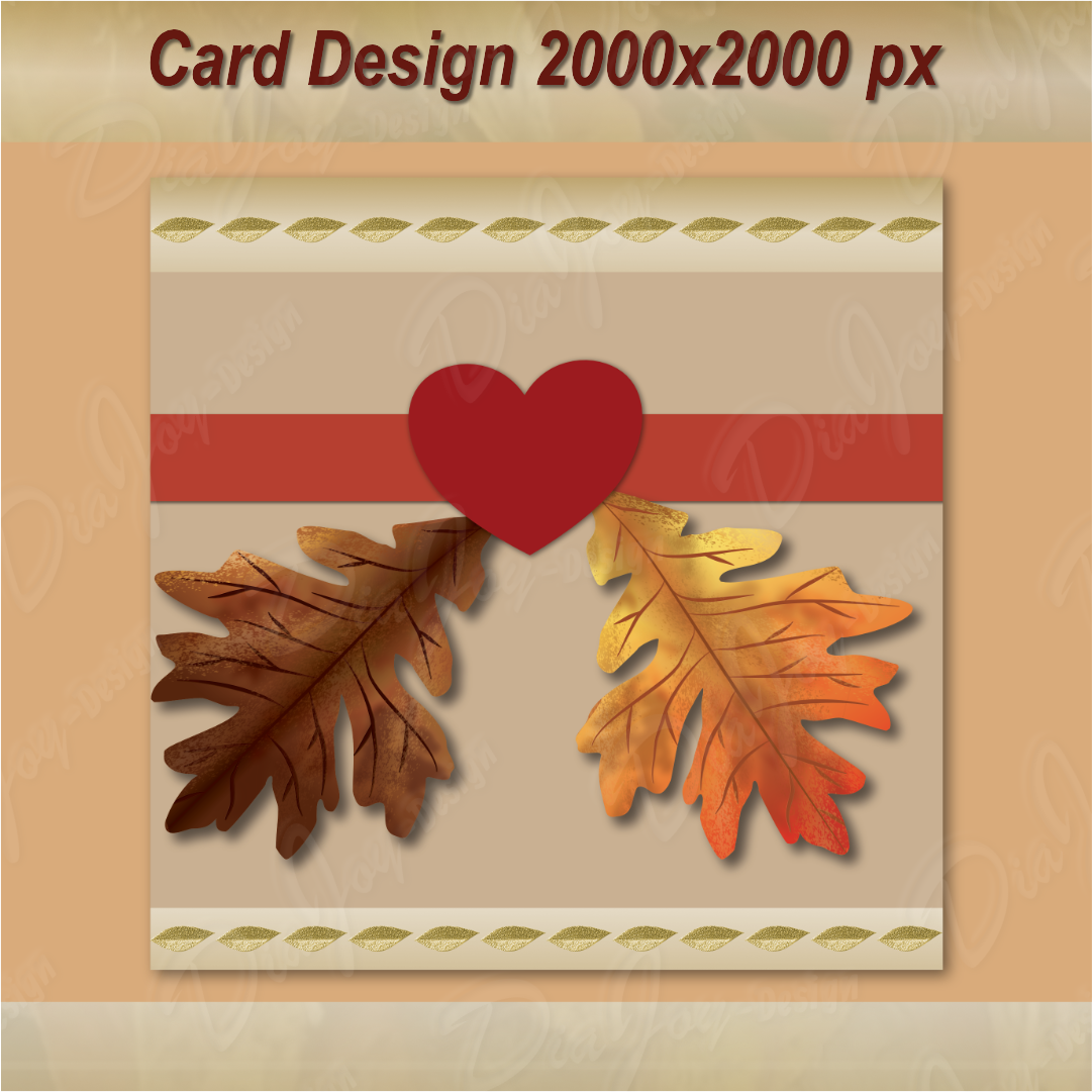 Oak Leafs Clipart + Card Set