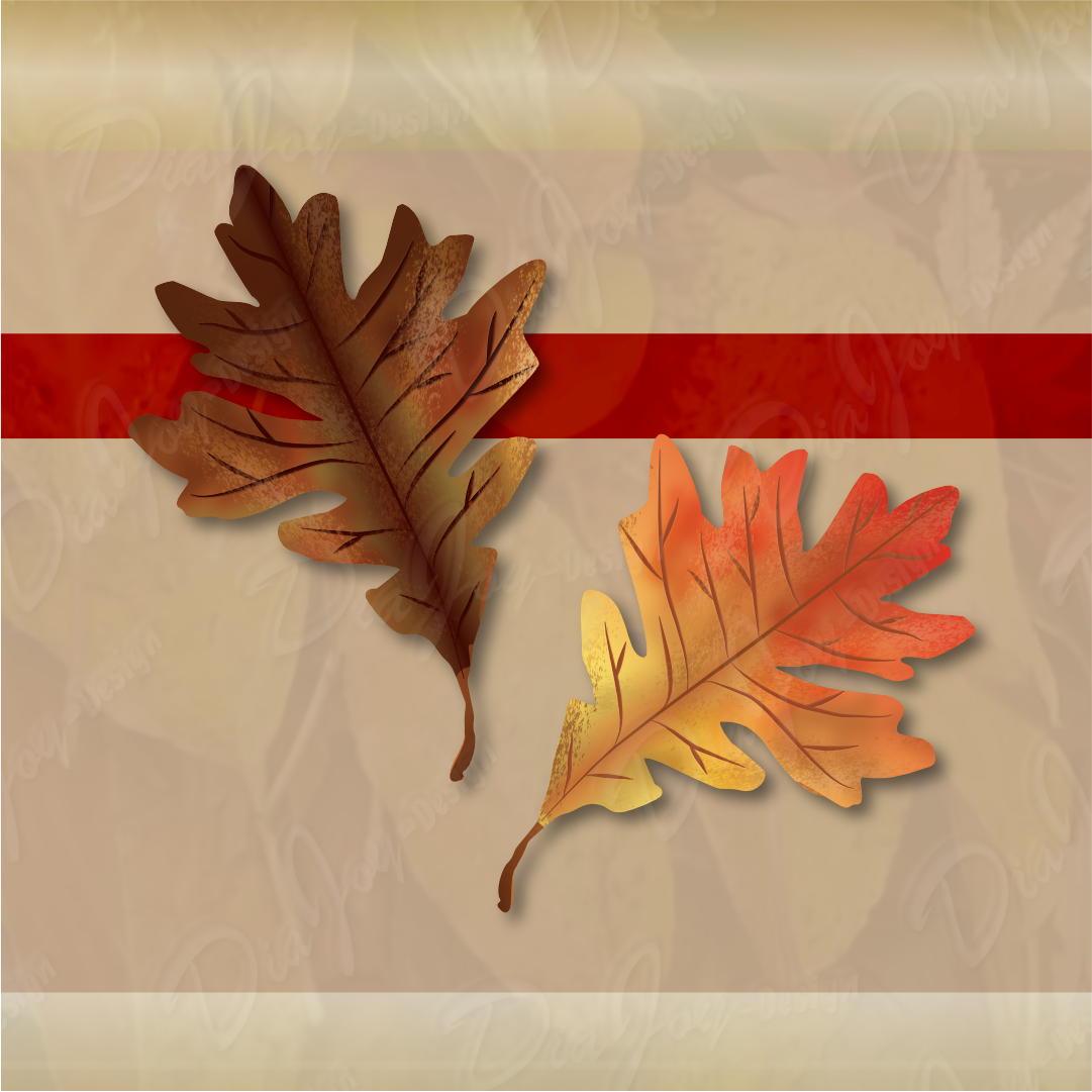 Oak Leafs Clipart + Card Set