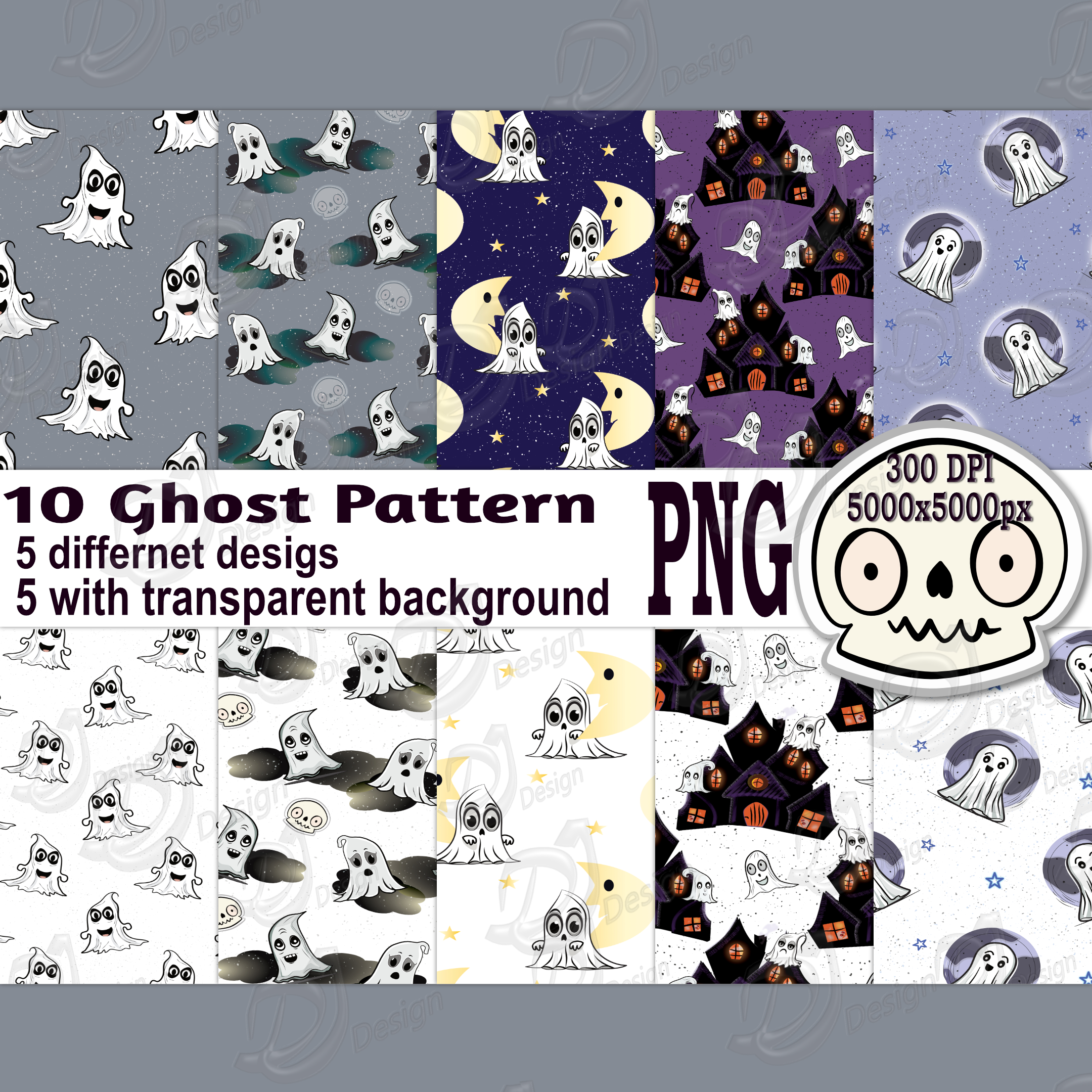 Ghost Pattern PNG Pack