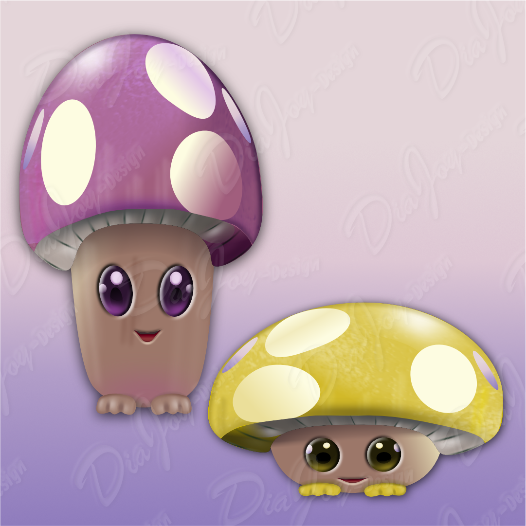 Cute Mushroom Clipart Set