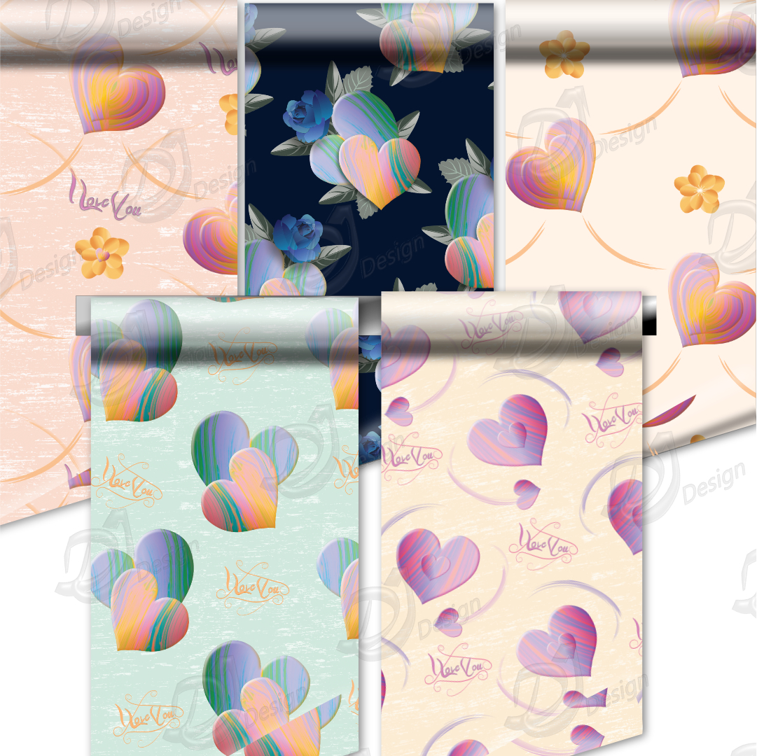 Heart Pattern Digital Paper Pack