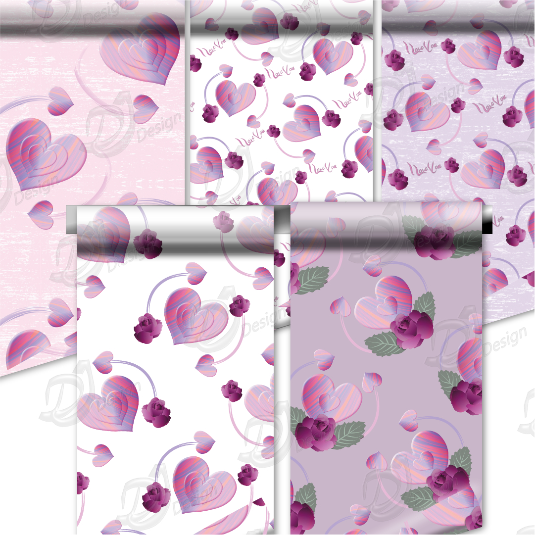 Heart Pattern Digital Paper Pack