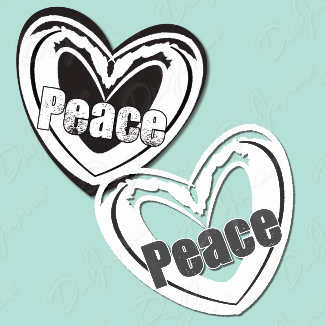 Black and white Heart Clipart Set