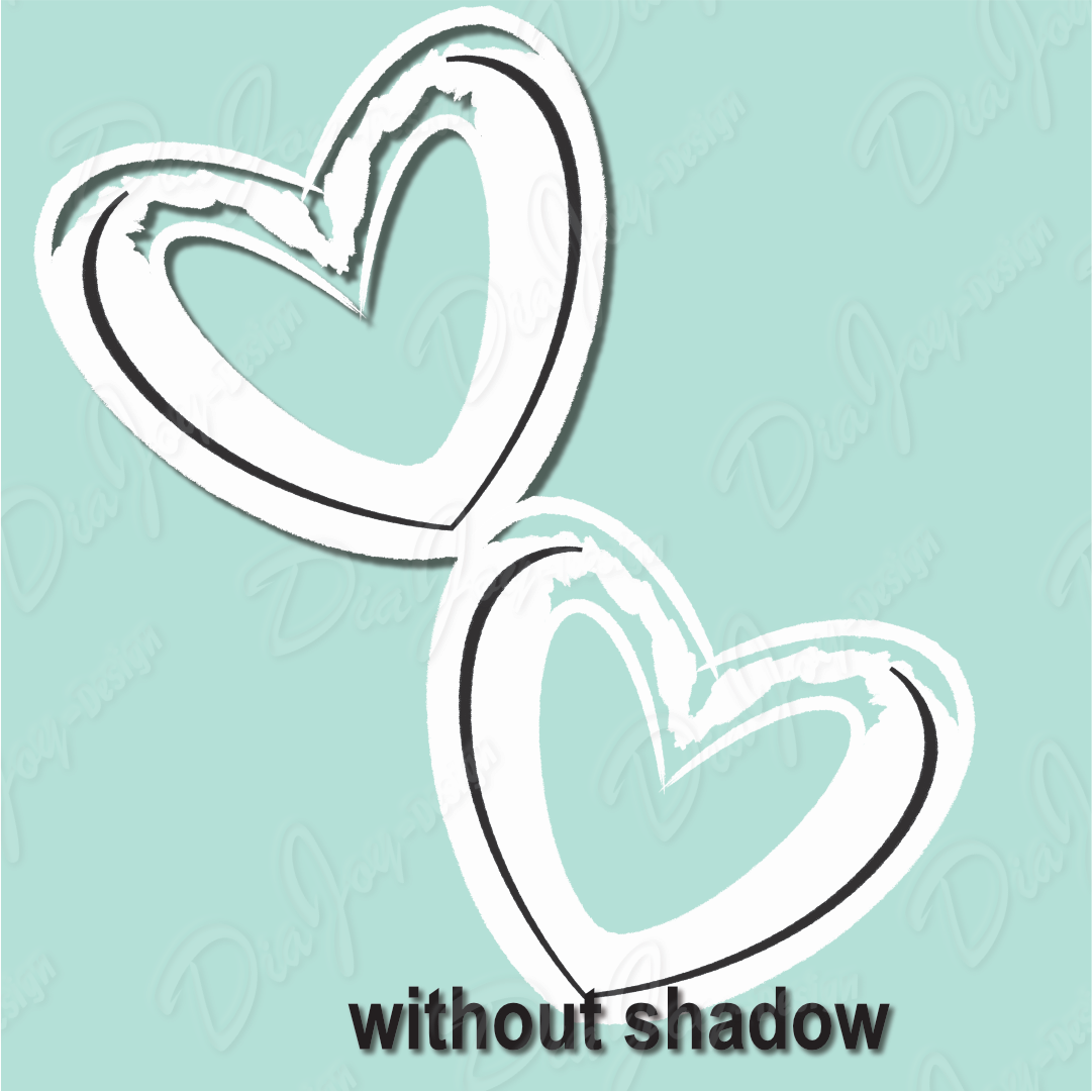 Black and white Heart Clipart Set