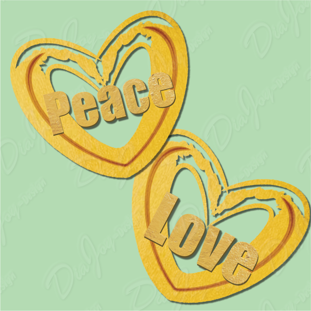 Orange Heart Clipart Set