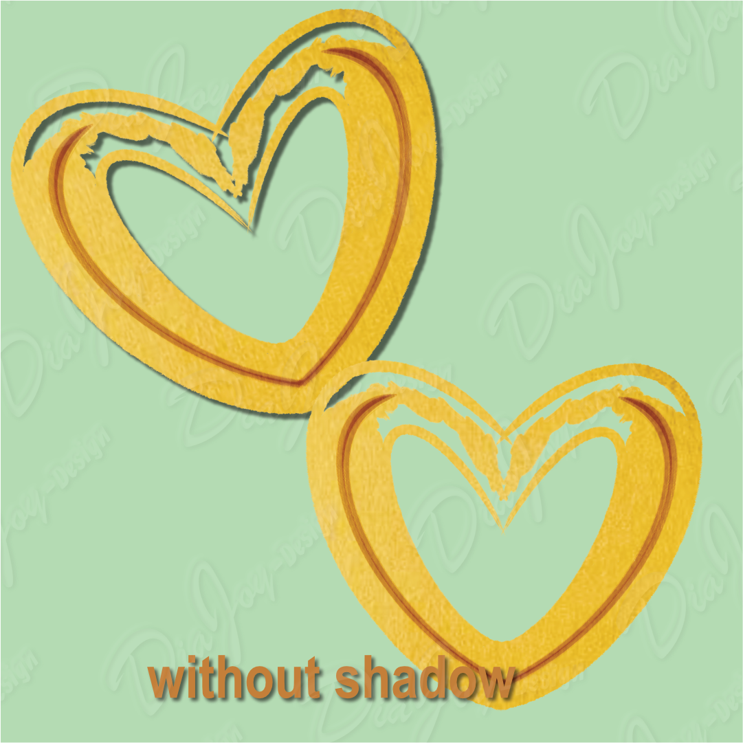 Orange Heart Clipart Set