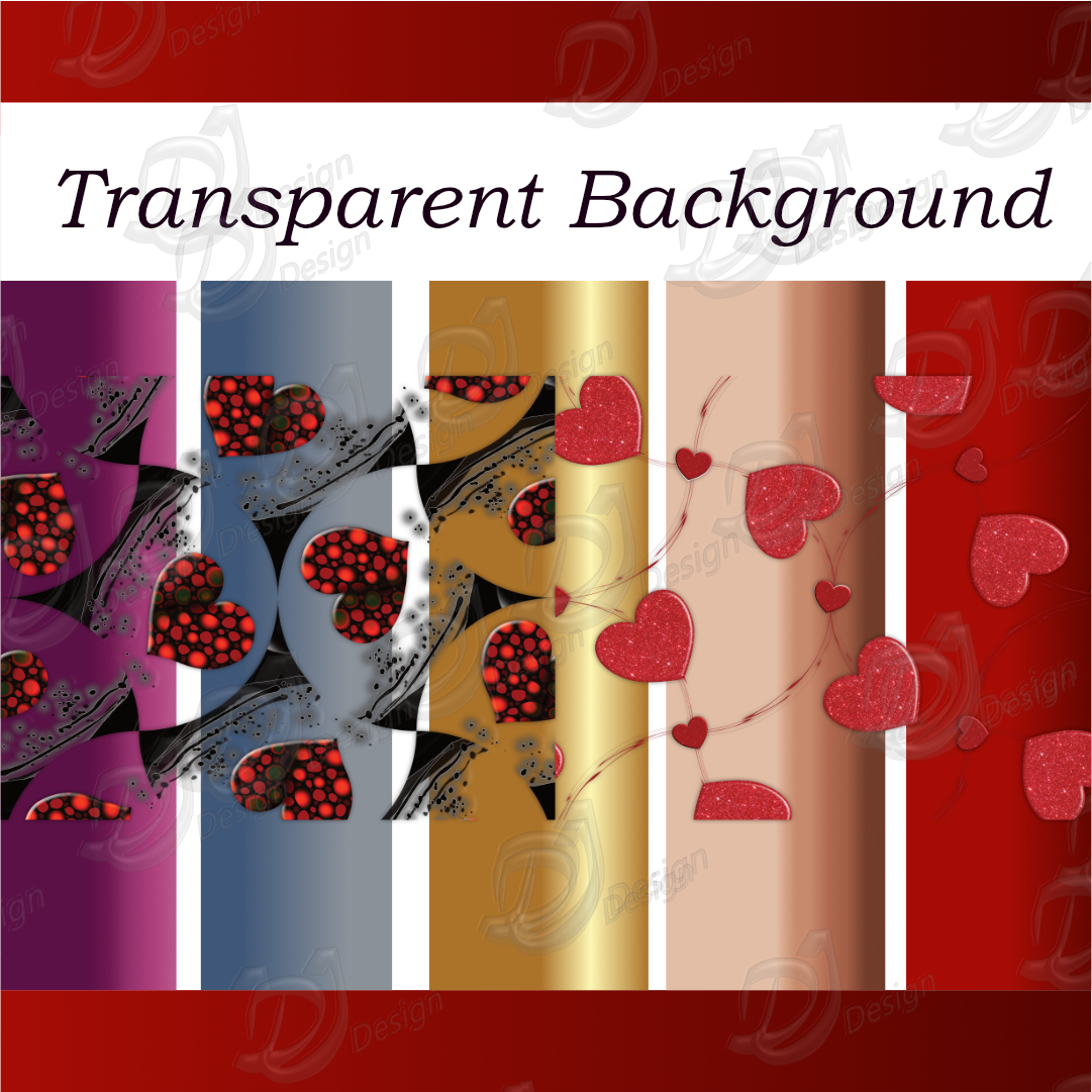 Red Heart Pattern PNG Pack