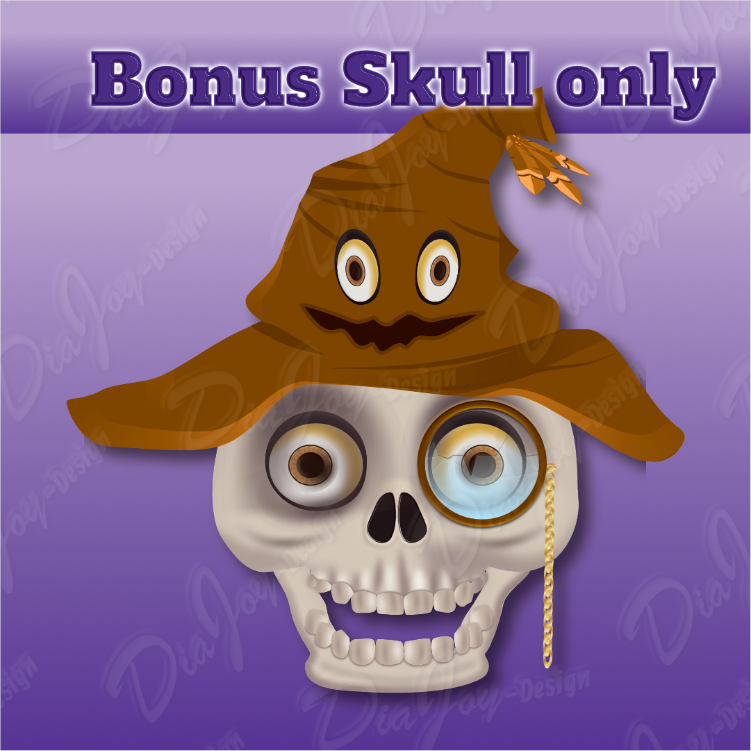 Decorative Funny Skulls PNG Set