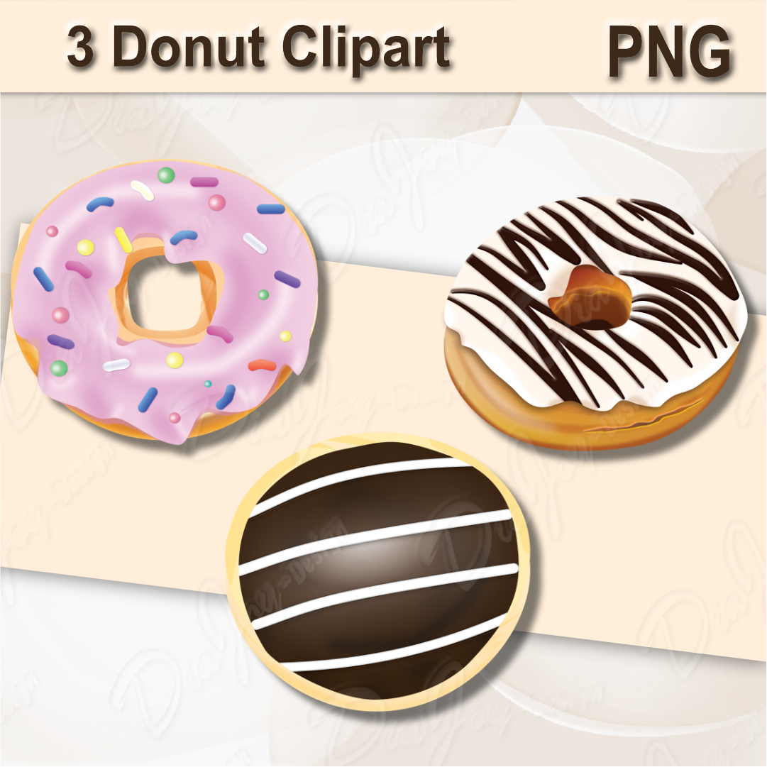 3 Donut Clipart
