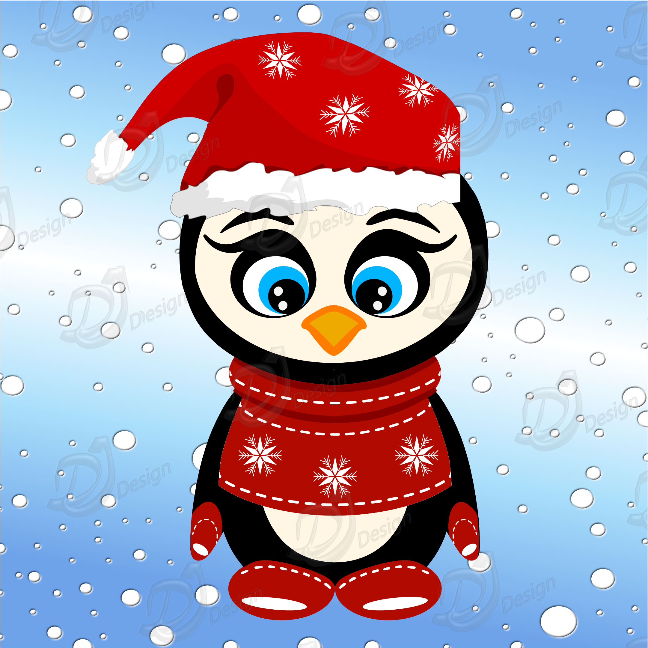 3 Penguin Clipart Set