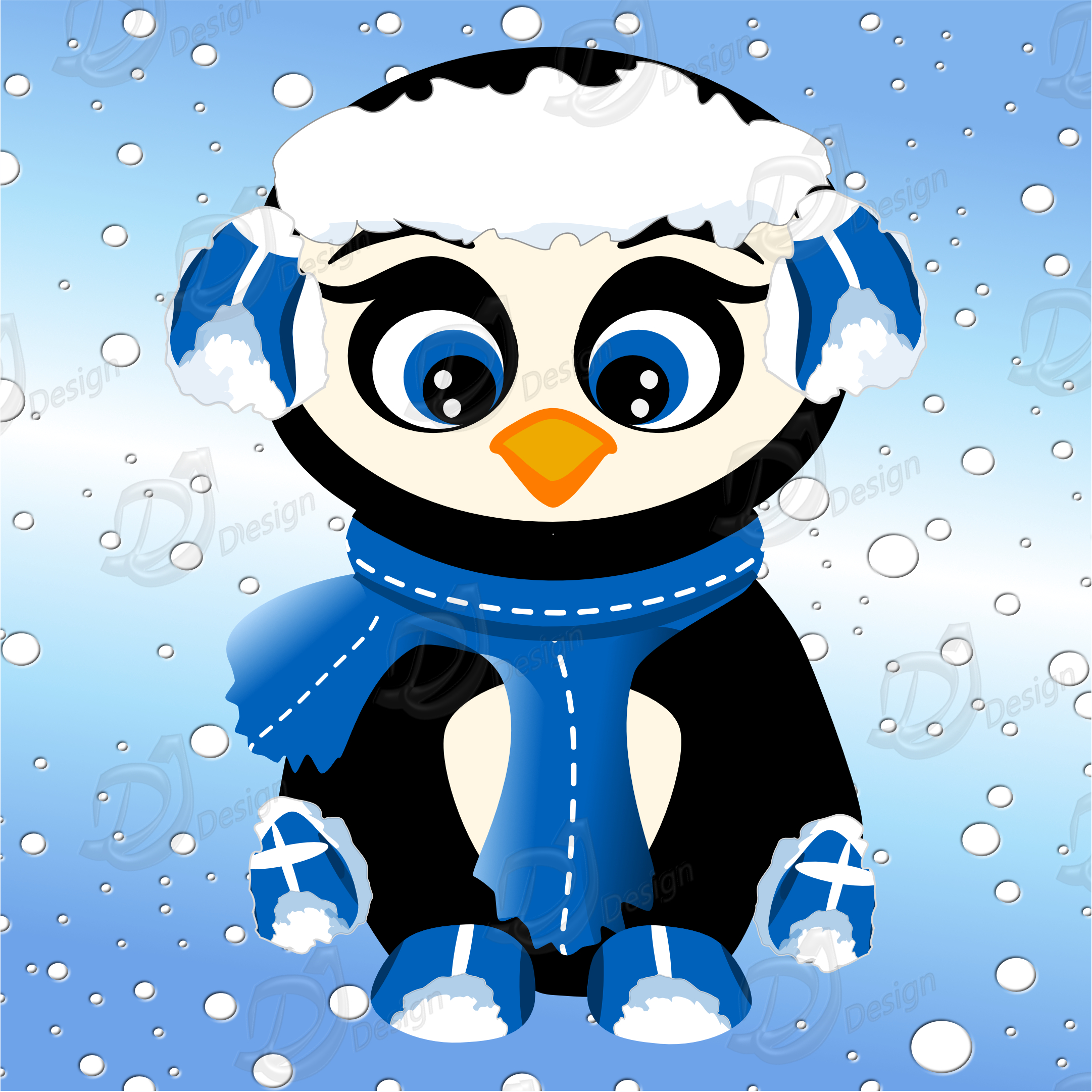 3 Penguin Clipart Set