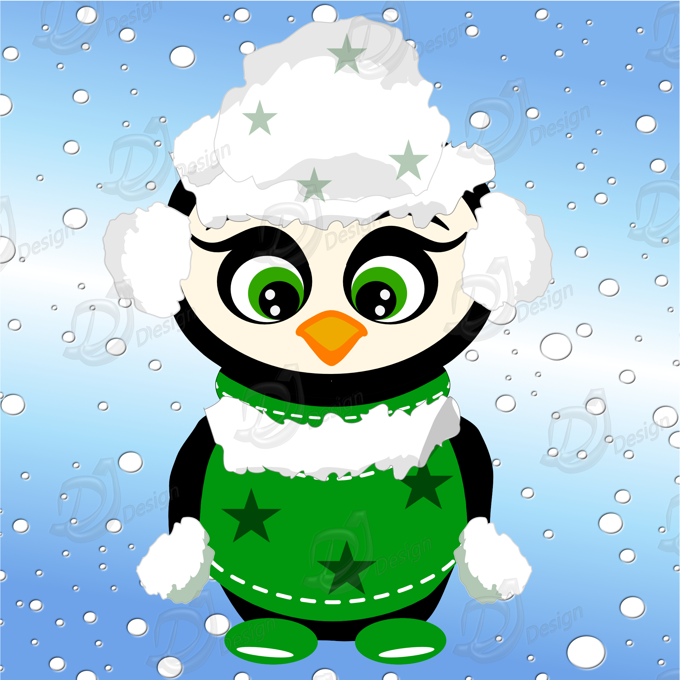 3 Penguin Clipart Set